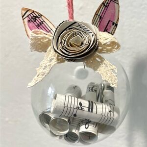 vintage sheet music Bunny ornament